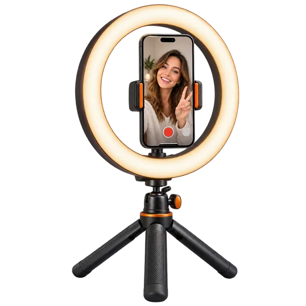 Ring light con smartphone