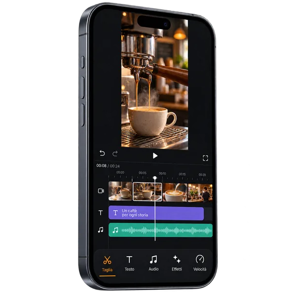 Smartphone con app di montaggio