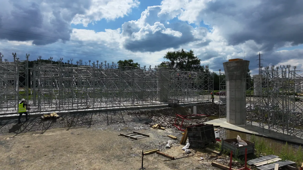 Cantiere di un viadotto con i sistemi Condor a Praga