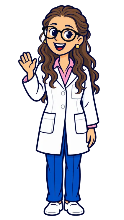 La dottoressa Federica Civetta in versione cartoon