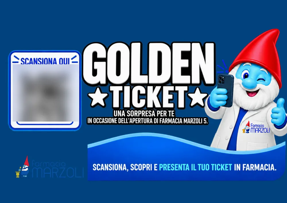 La busta del Golden Ticket per l'apertura di Farmacia Marzoli 5