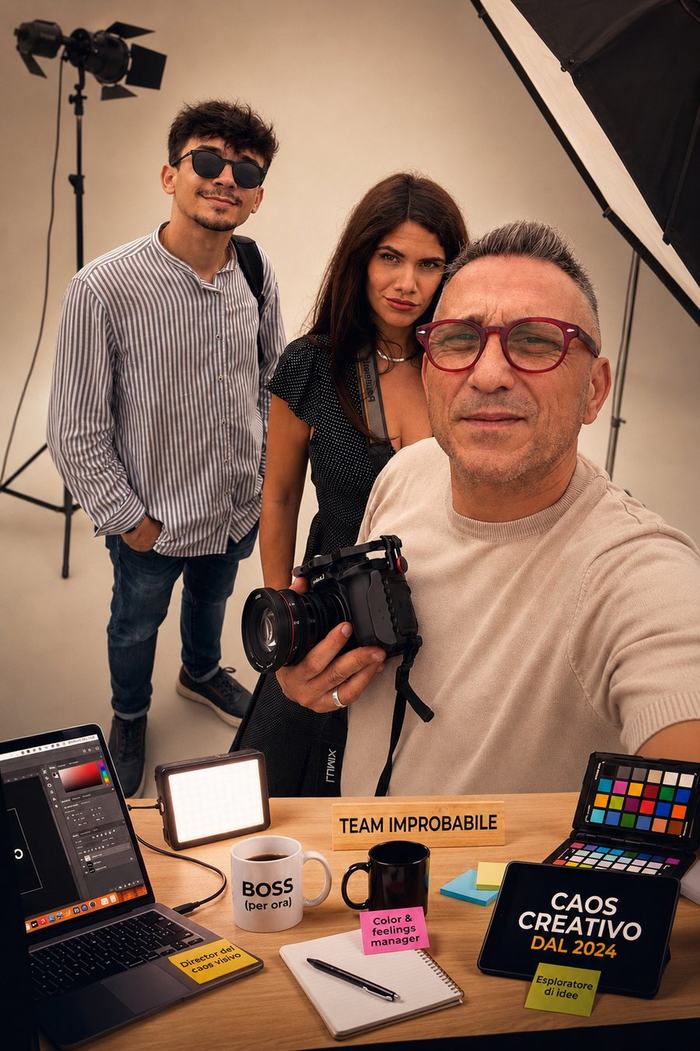 Il team Creoagency sul set